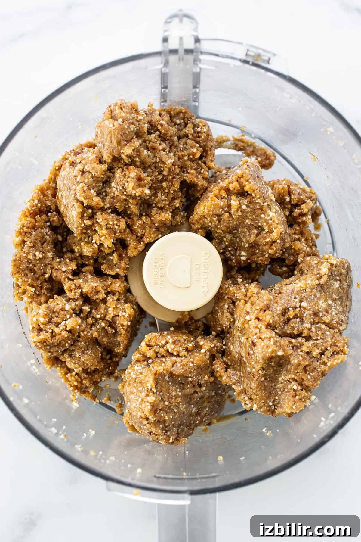 peanut butter granola in a food processor.