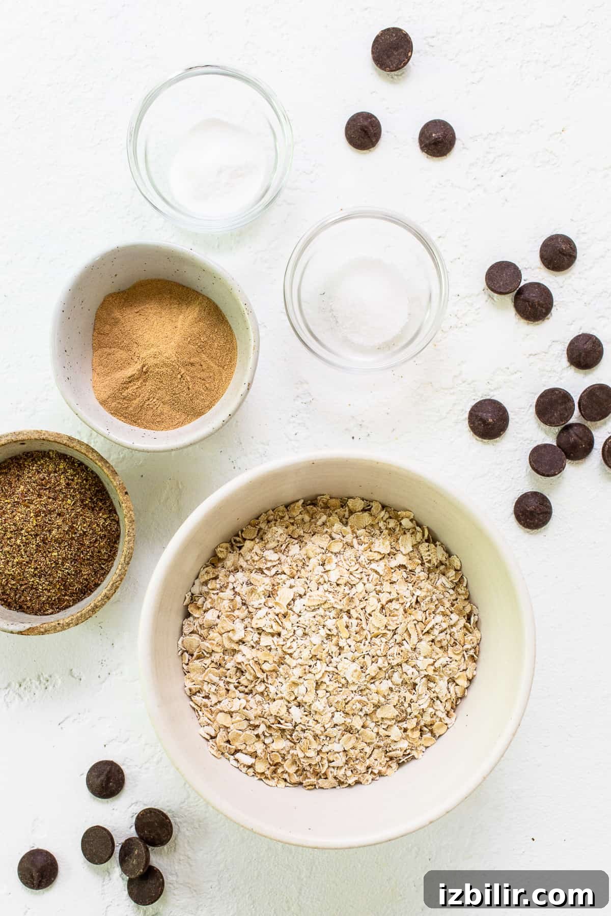 Ingredients for lactation cookies Ingredients for lactation cookies in a bowl.