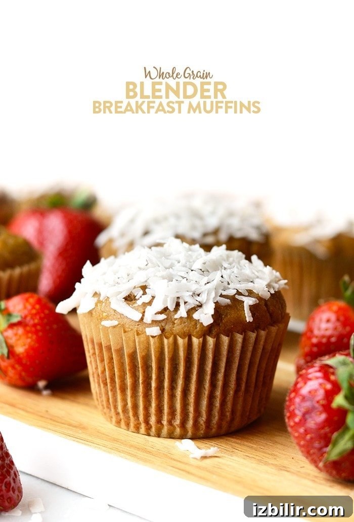 Strawberry Banana Blender Muffins: One-Bowl Recipe 2 Whole grain blender breakfast muffins made with pureed strawberries and bananas