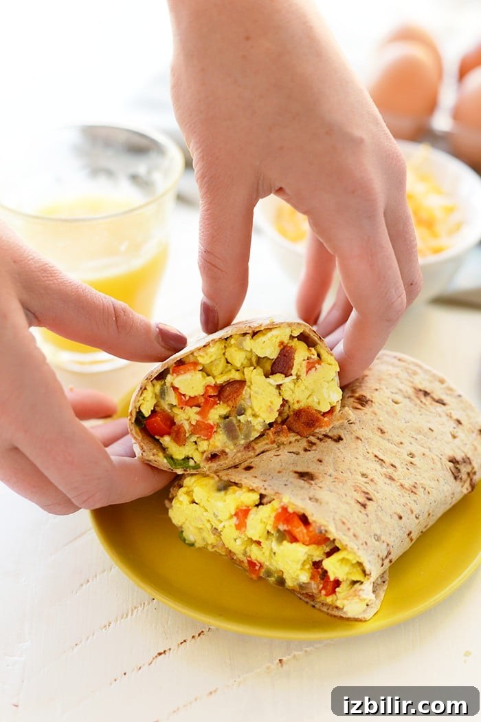  This is meal prep at its finest! Make these delicious protein-packed breakfast burritos to have before work or school all week long!