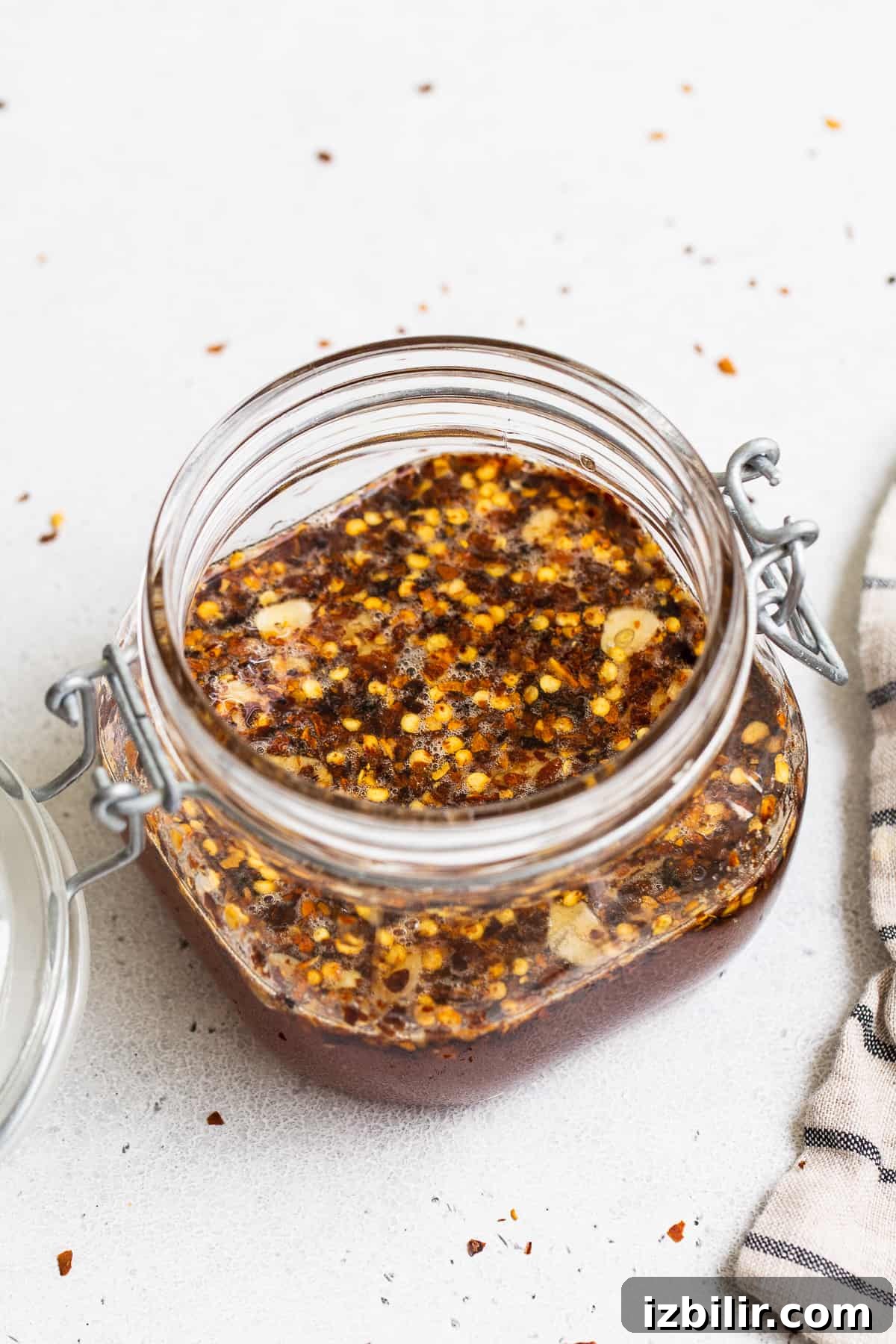 Hot honey in a mason jar Hot honey in a mason jar.