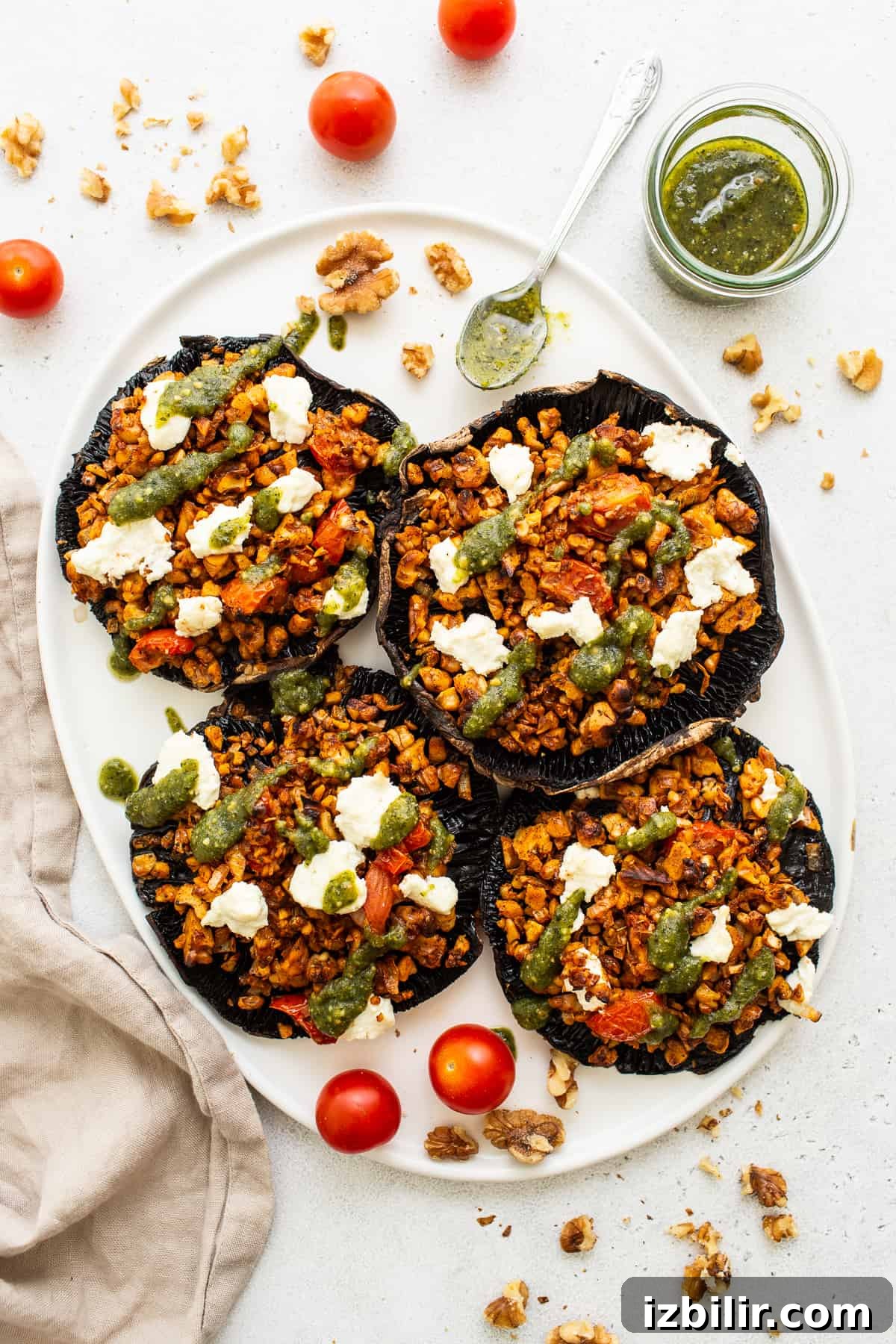 Stuffed mushrooms on a plate