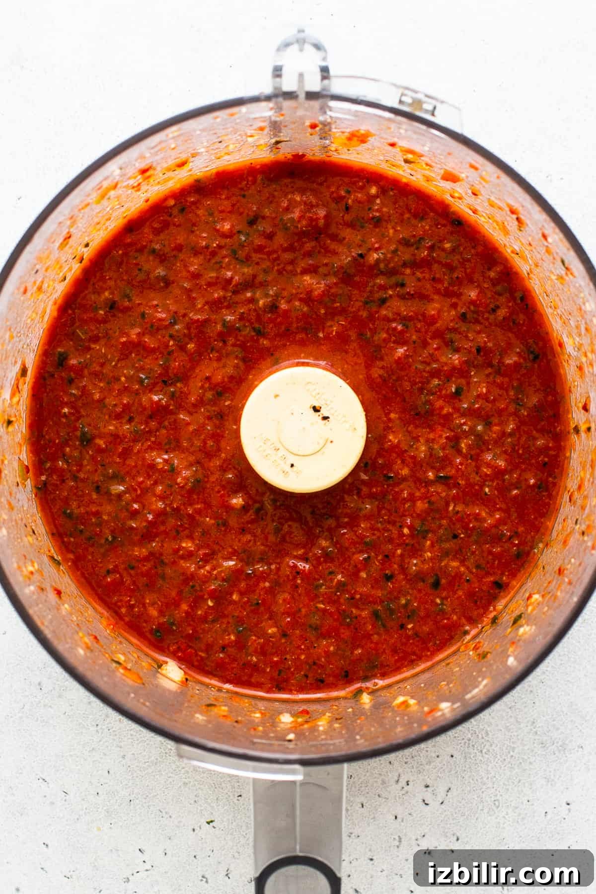 Authentic Texas Chili Recipe with Smoky, Spicy Flavor 3 Roasted red pepper sauce in a food processor