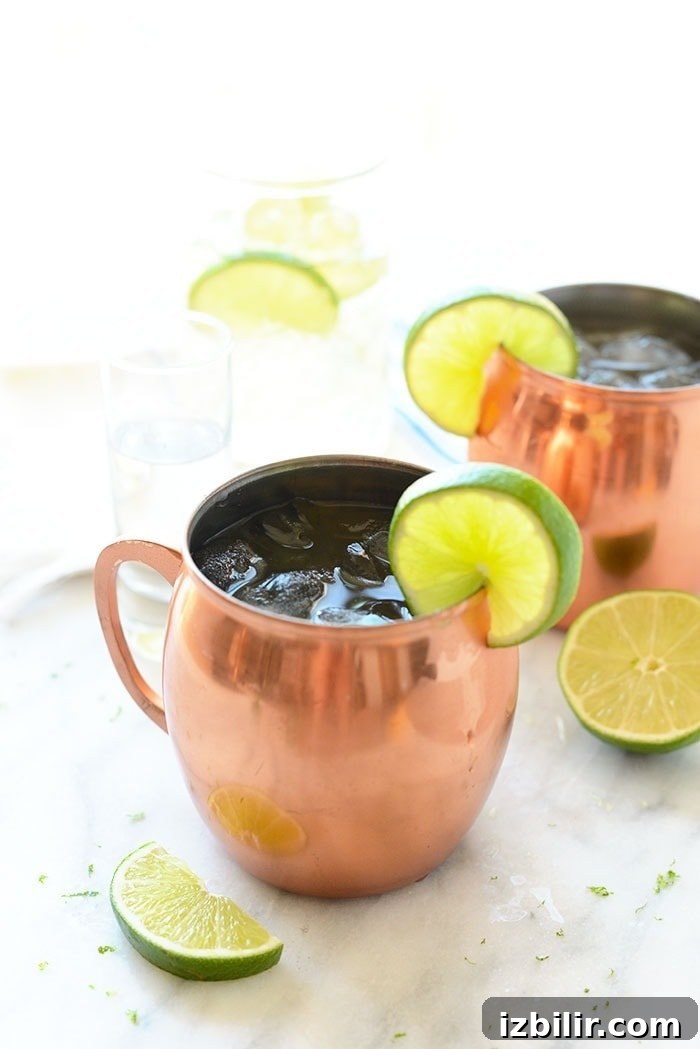 Moscow mules are refreshing, sweet, and slightly spicy. Simply mix together vodka, lime juice, and ginger beer and you're ready to go! Moscow mule in copper mug