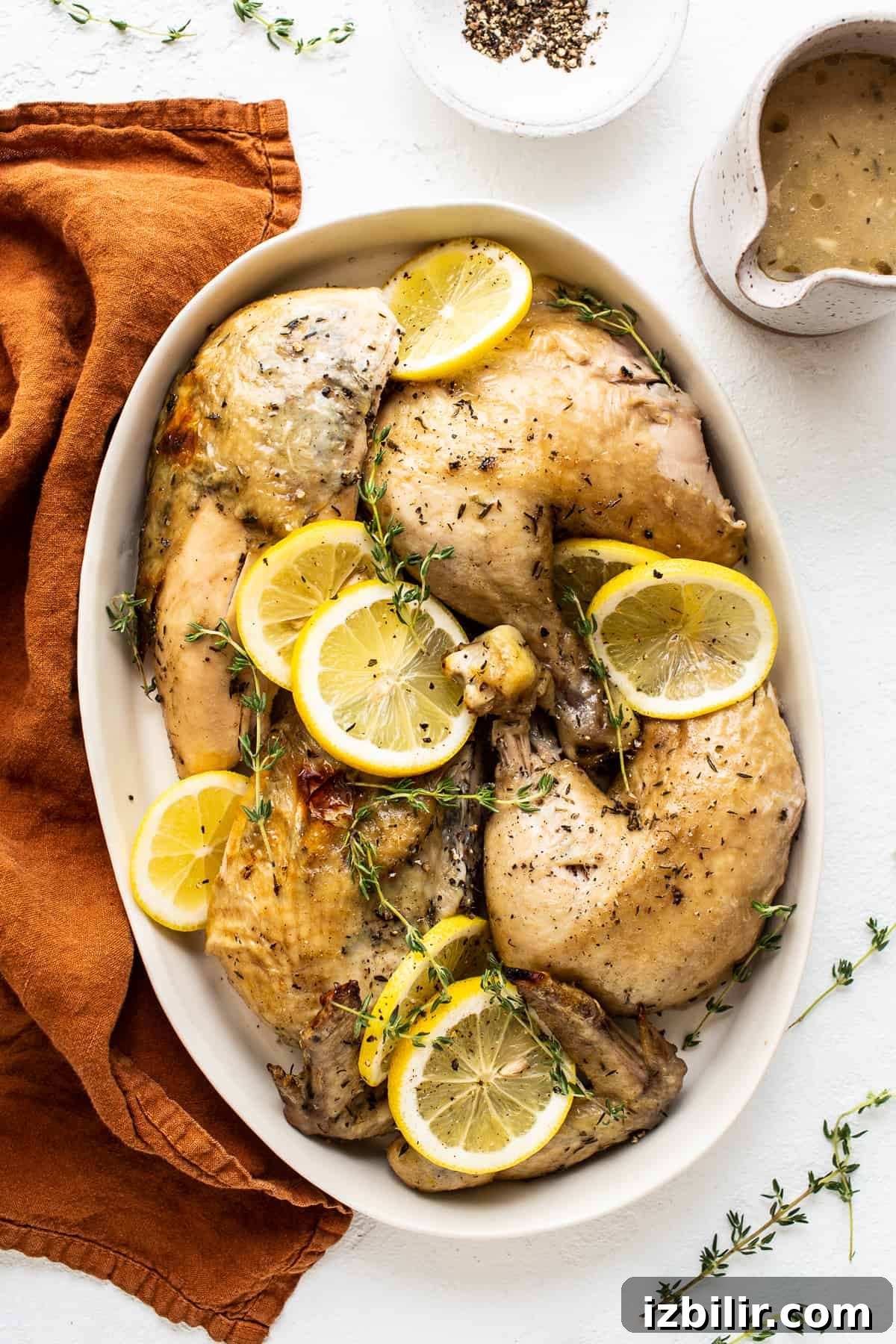 Chicken on platter.