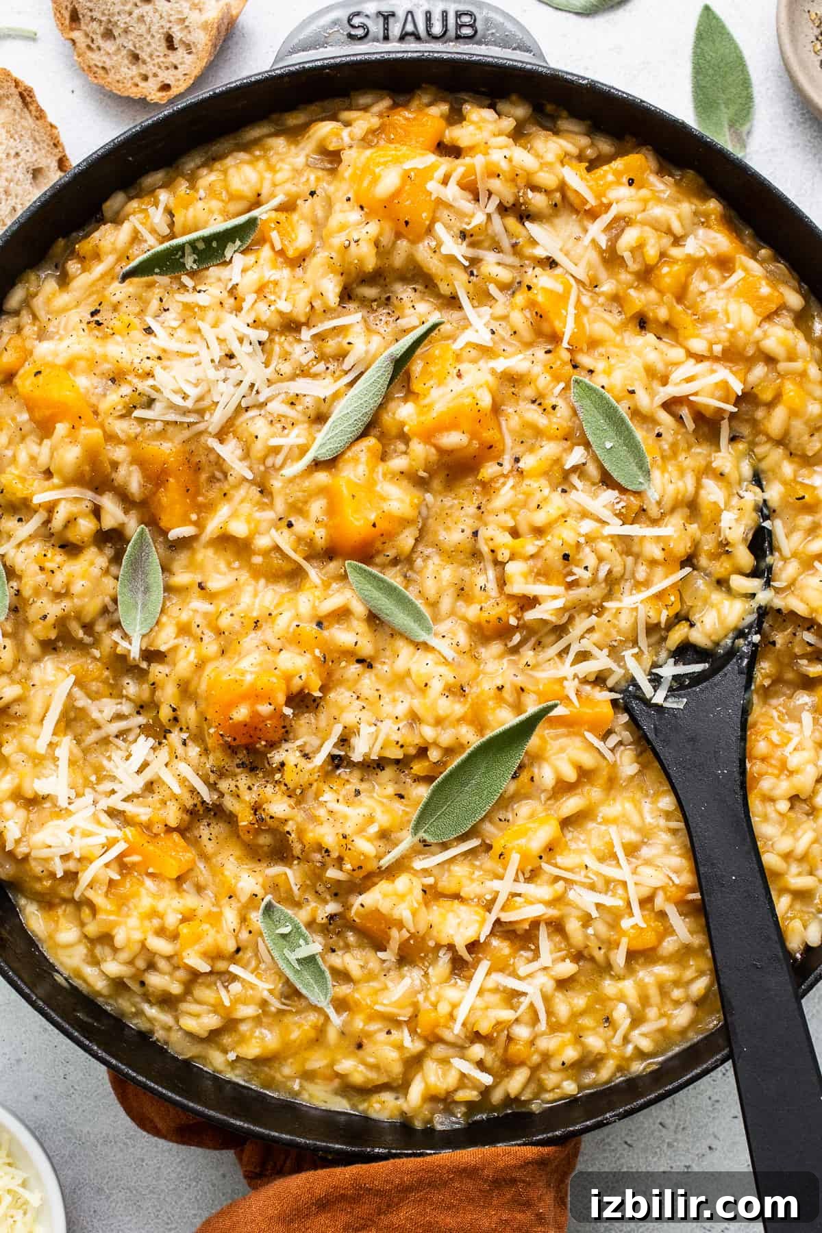 Butternut squash topped with parmesan. 