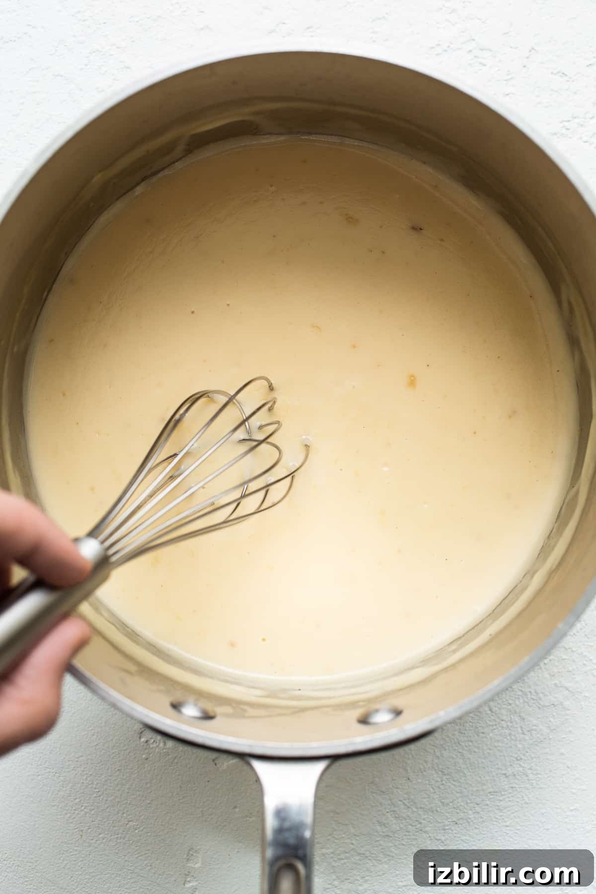 Roux in a stock pot for turkey casserole.