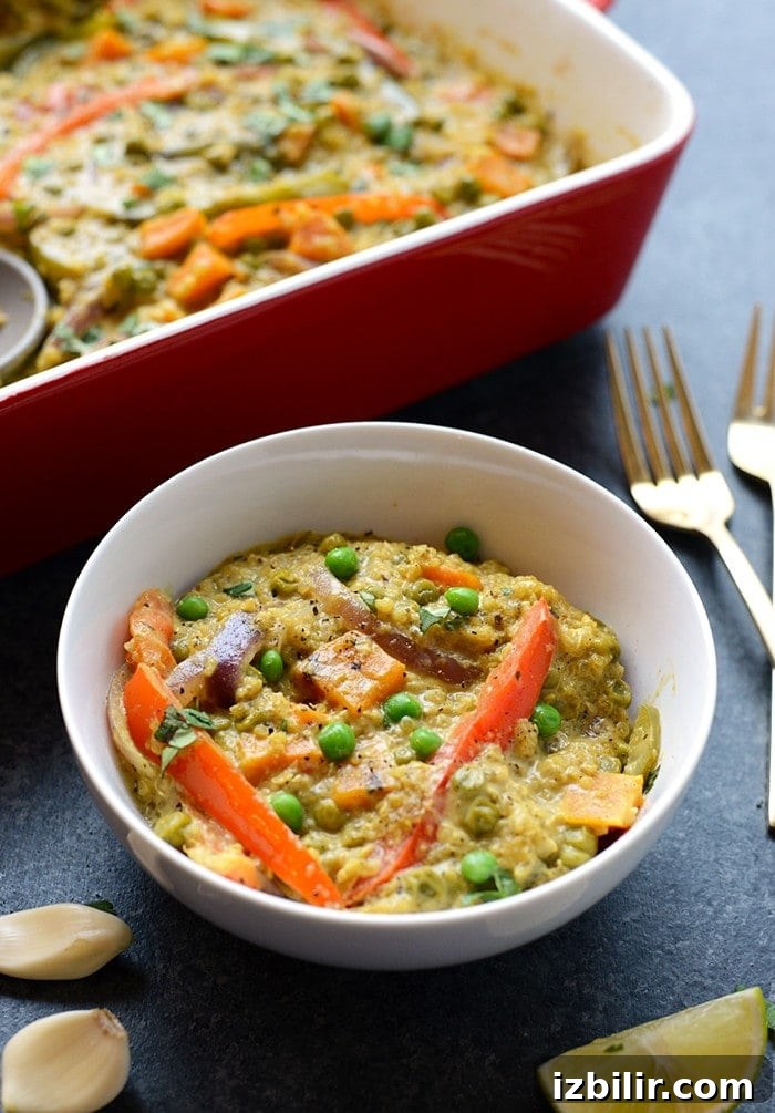 Baked Sweet Potato Green Curry Quinoa Casserole 3 Casserole with curry sauce and vegetables