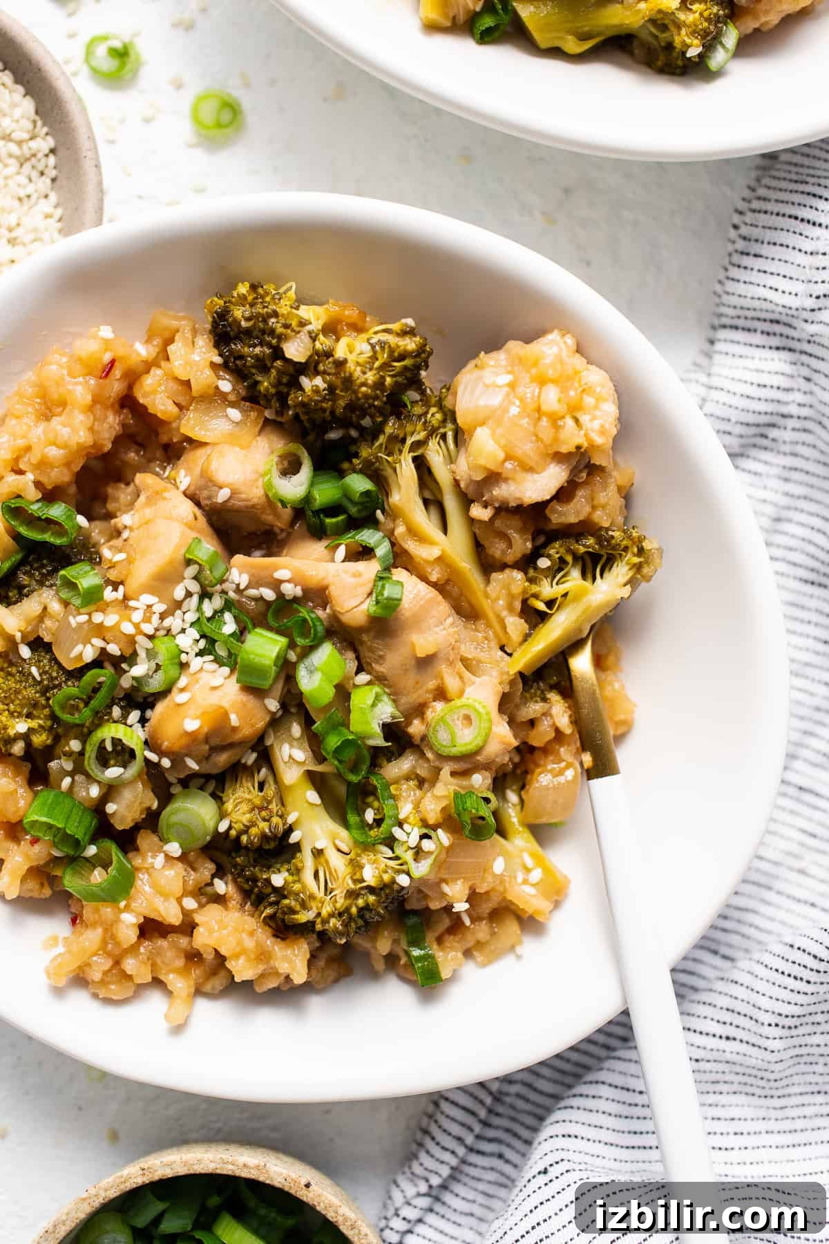 chicken casserole in bowl.