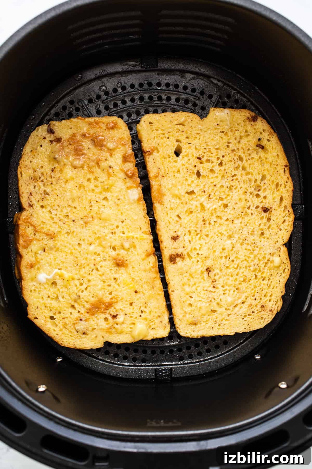 French toast in an air fryer.