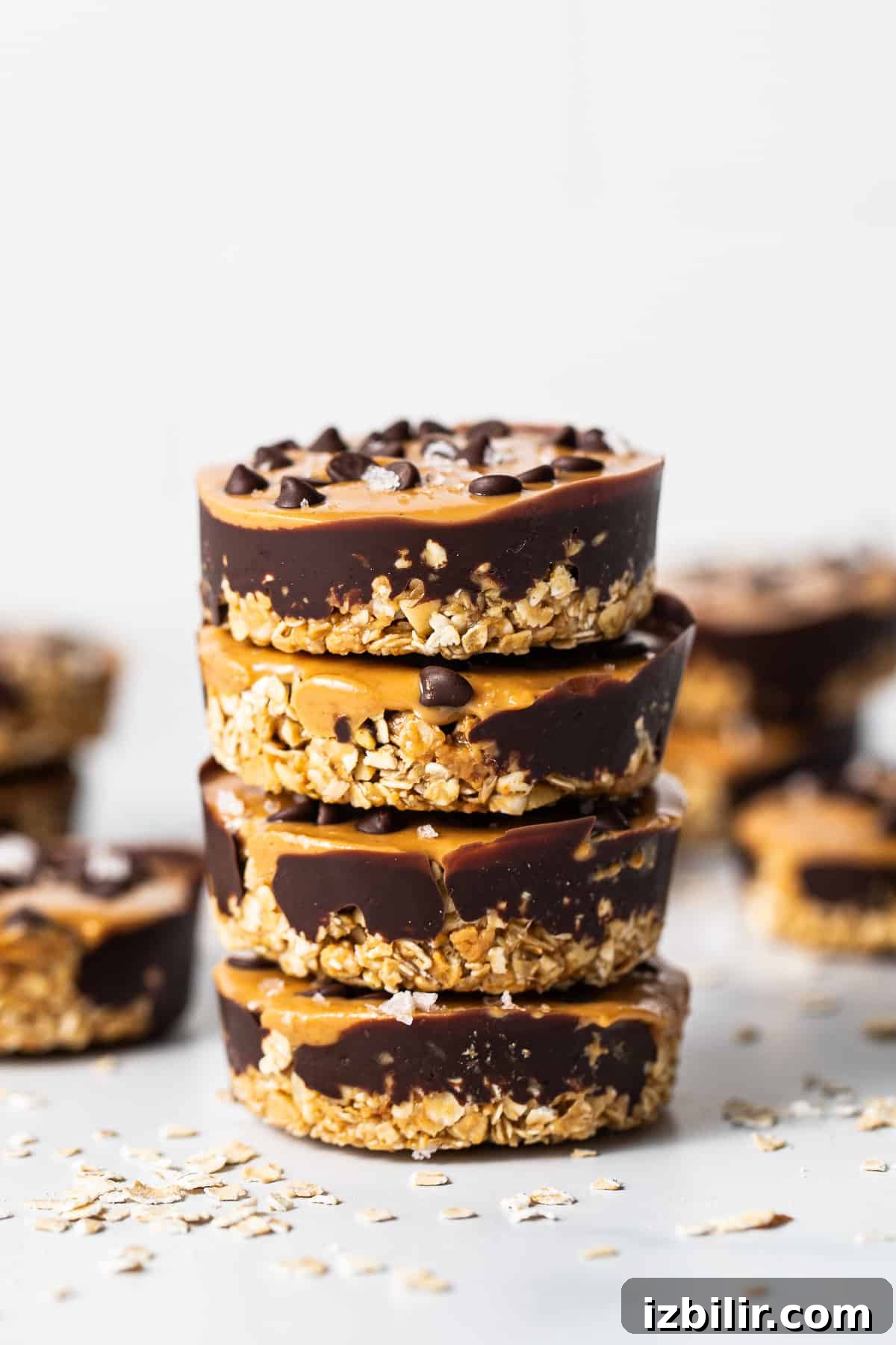 stack of peanut butter oat cups.