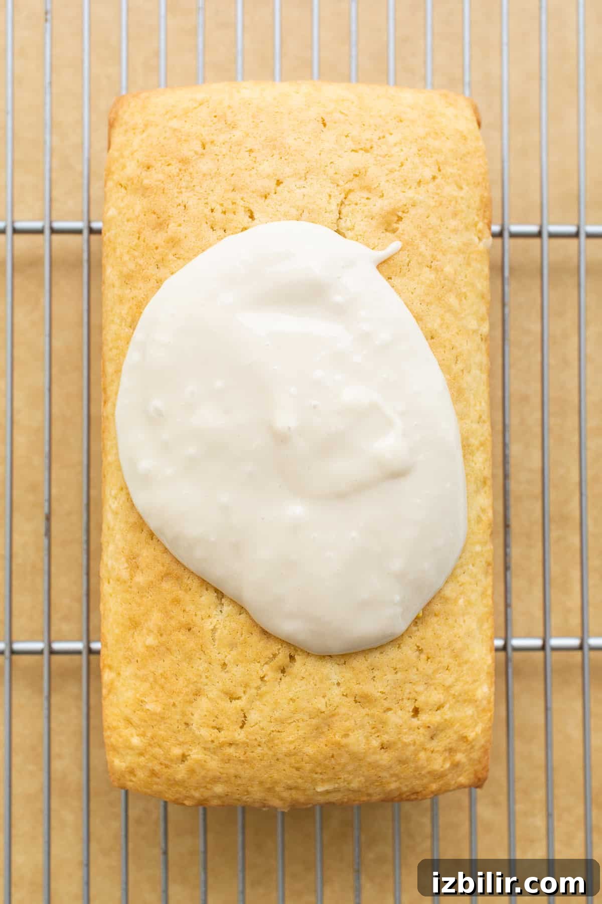 glaze on top of coconut cake.