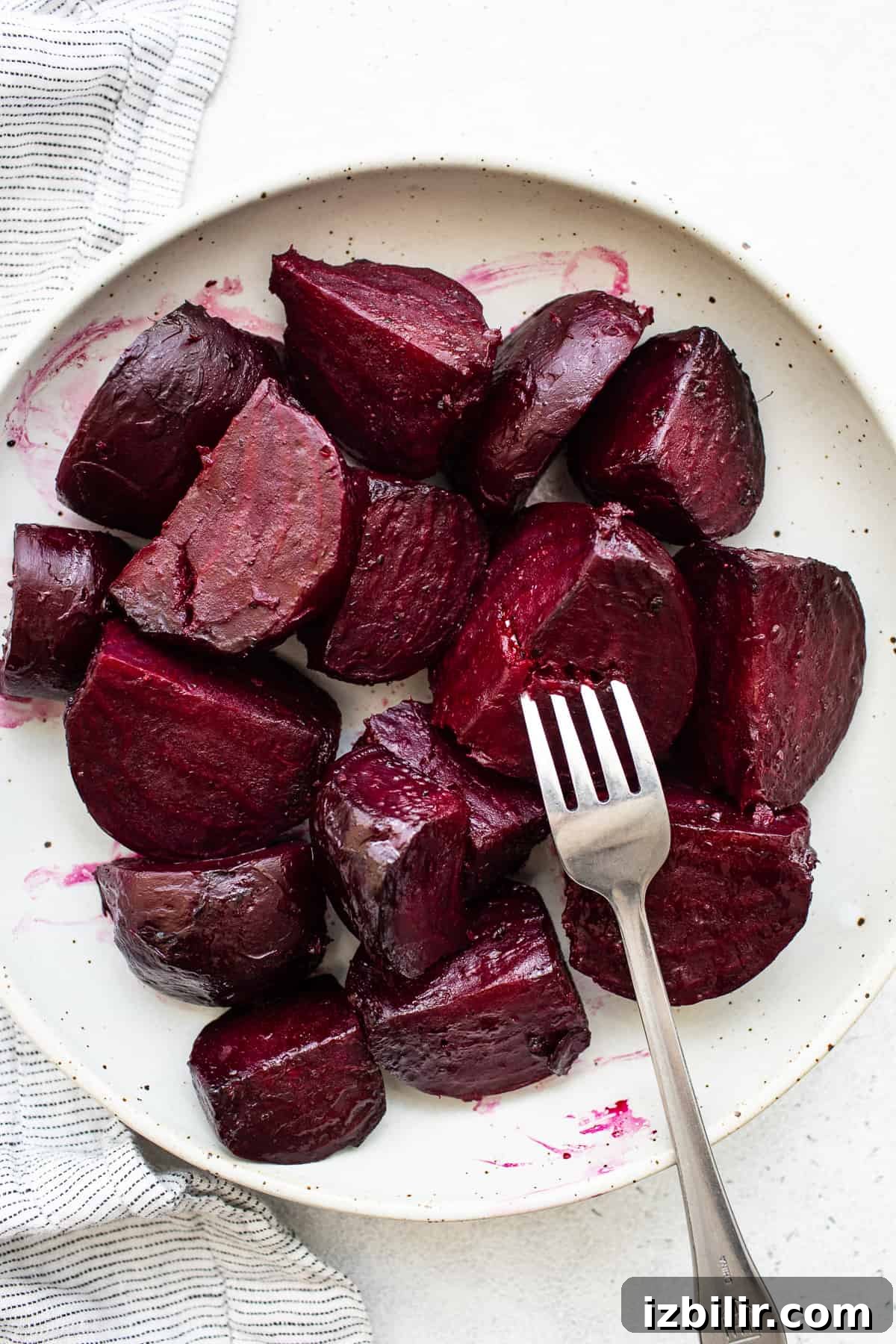 Roasted beets on a plate.