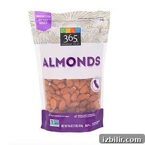 a bag of almonds