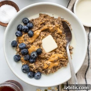 Porridge in a bowl.