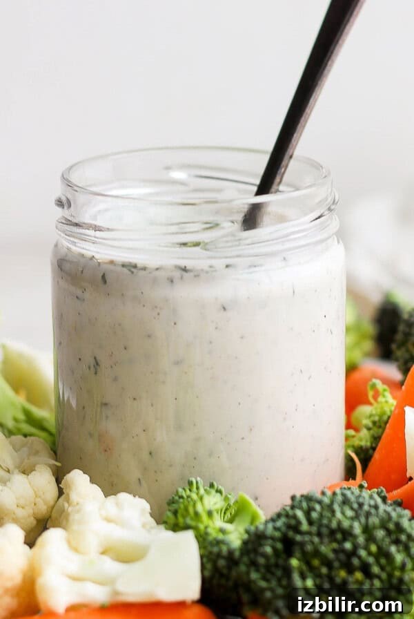 ranch dressing in jar.