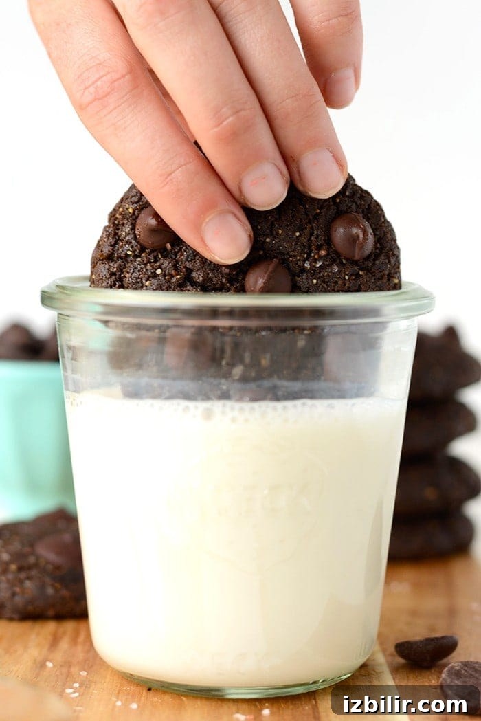 Flourless Chocolate Peanut Butter Cookies Recipe 4 These double chocolate flourless peanut butter cookies are made sans flour, gluten, refined sugar, and butter! They're ooey gooey and taste like a cross between a peanut butter cookie and a brownie!