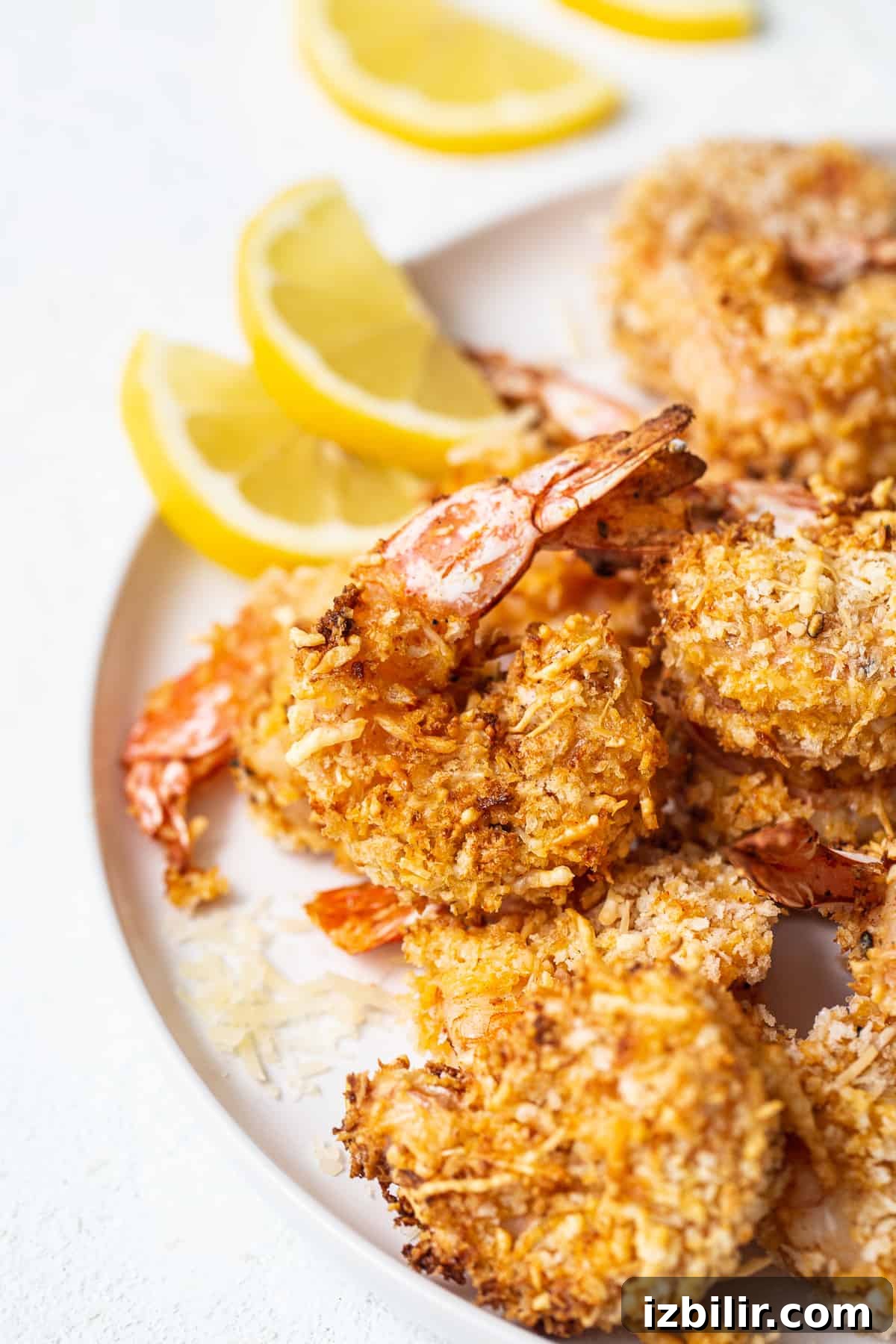 Air fryer shrimp on a plate.