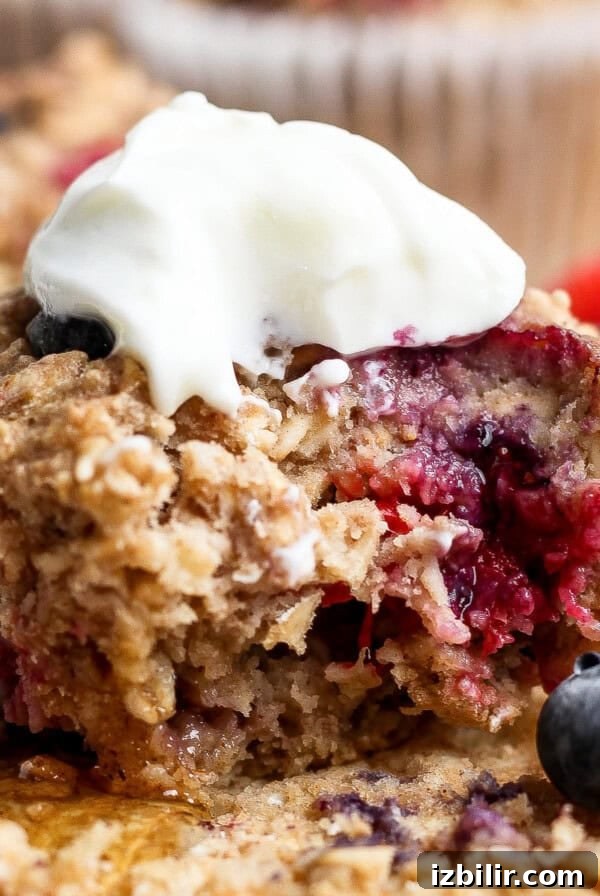 Triple berry baked oatmeal cups