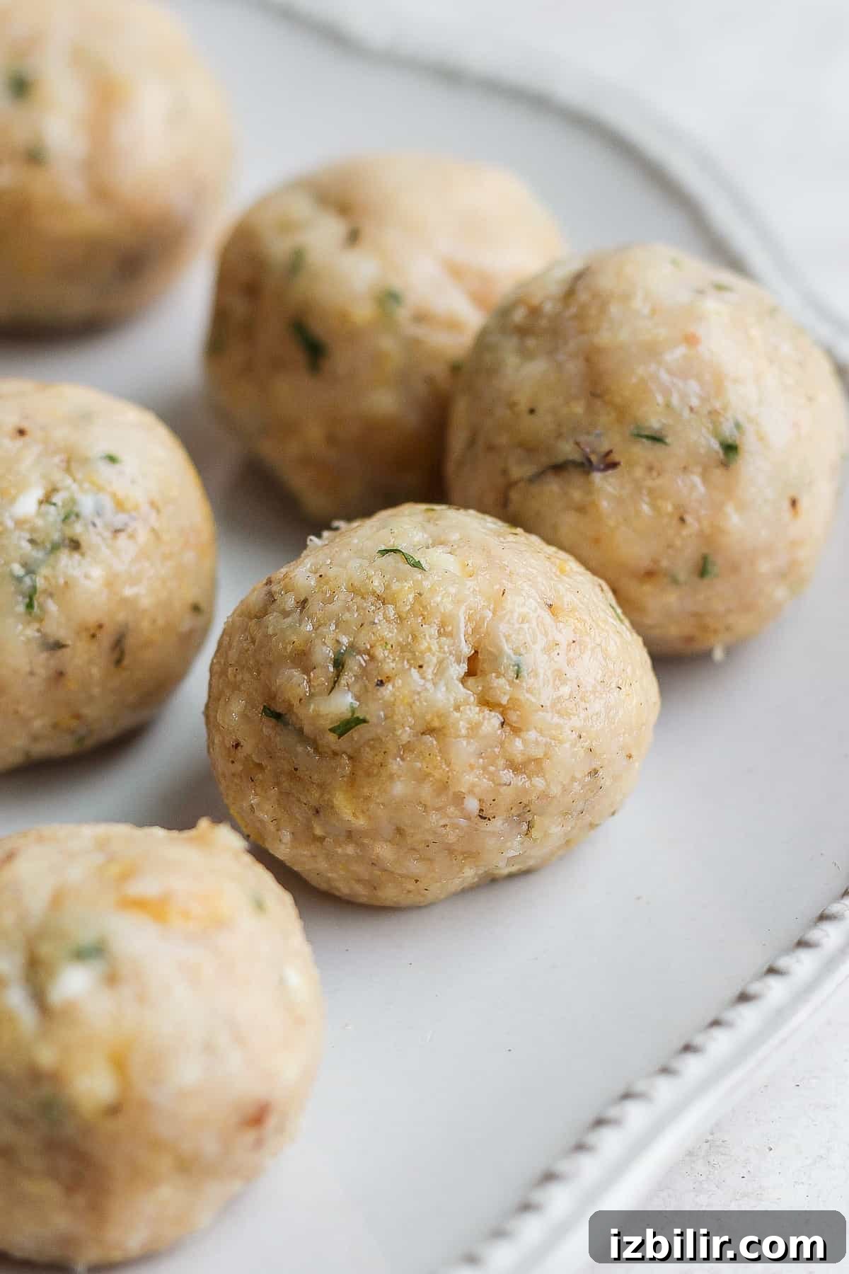 raw meatball on plate