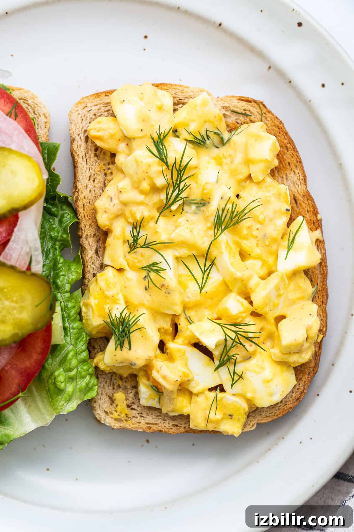 Creamy Homemade Egg Salad Sandwich 6 Fresh dill on egg salad.