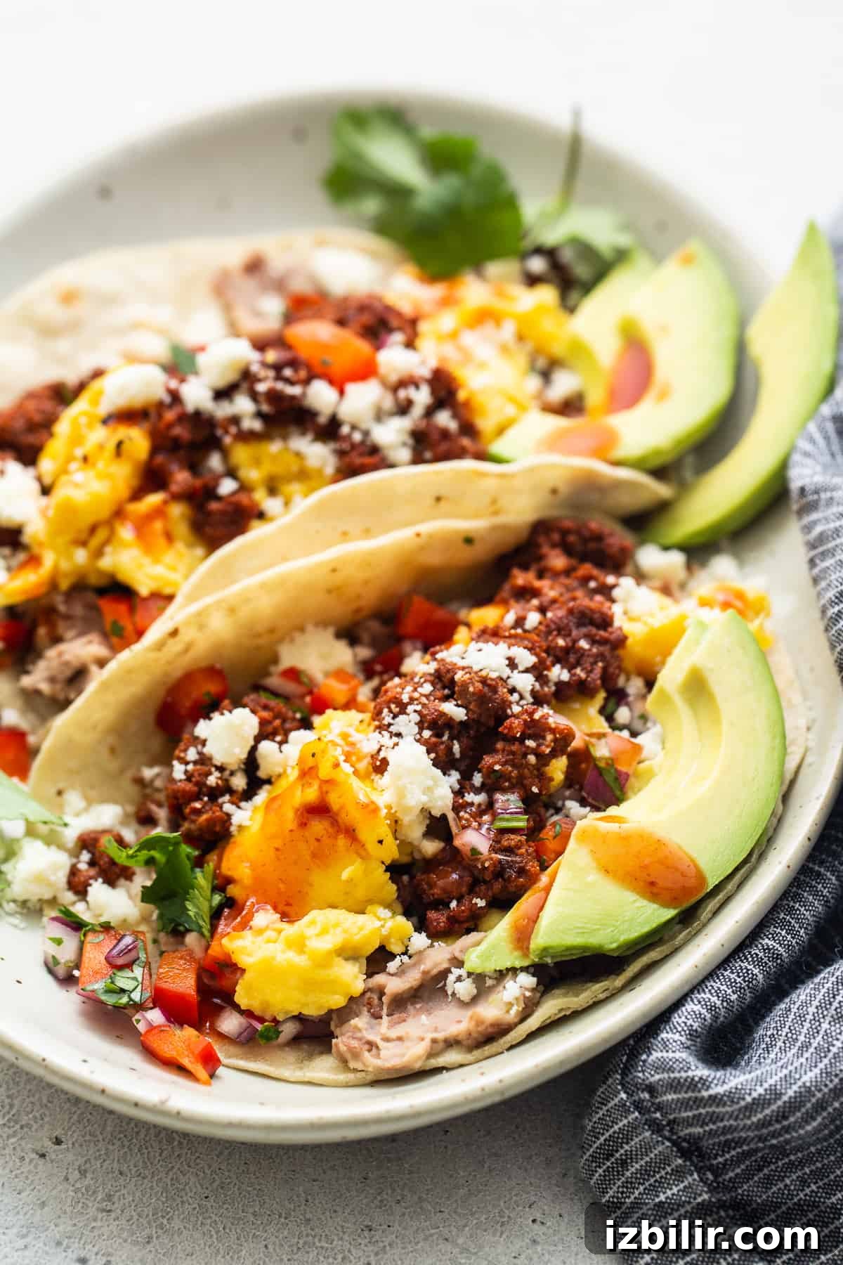 Breakfast tacos on plate