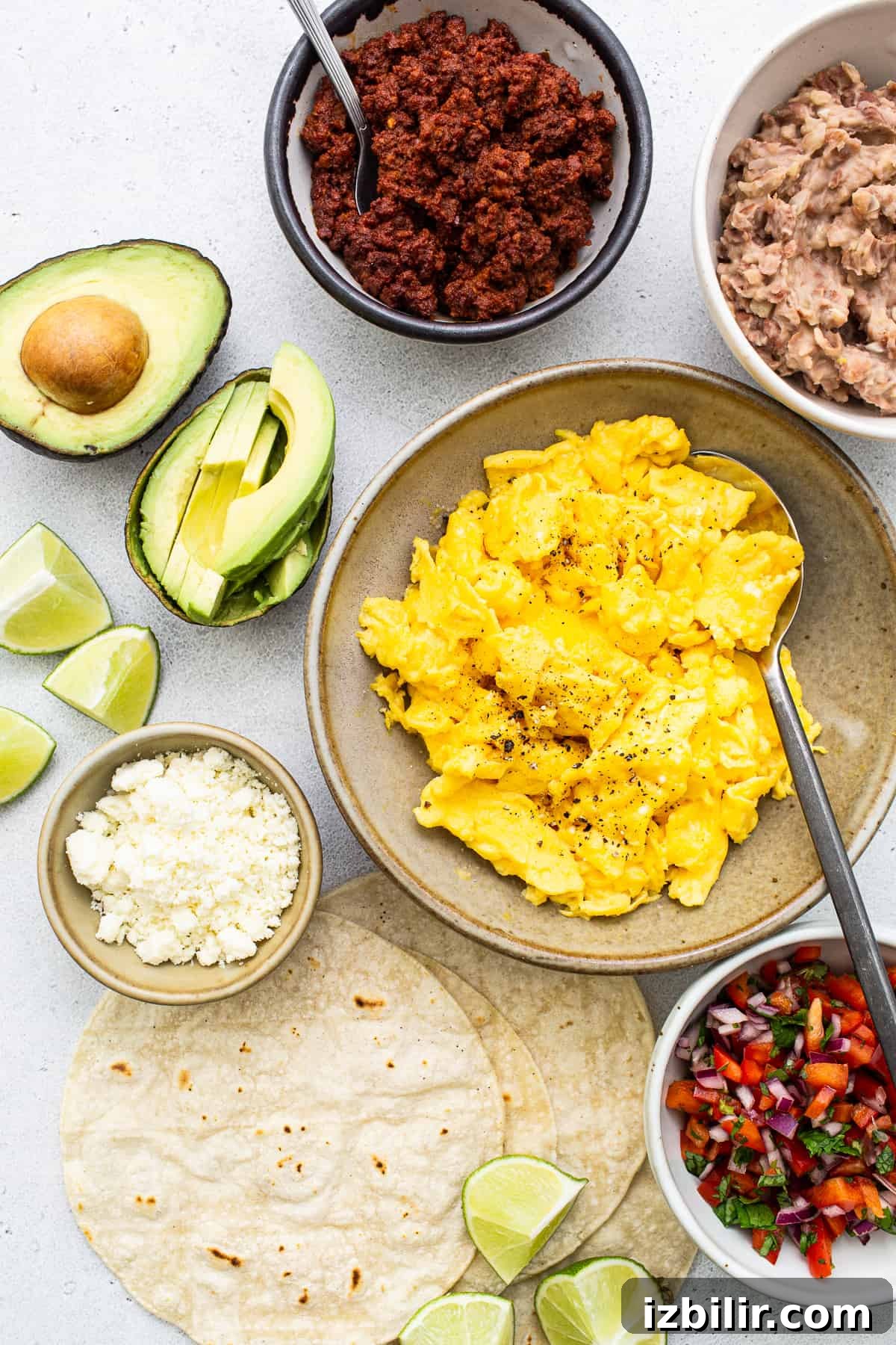 Breakfast tacos ingredients