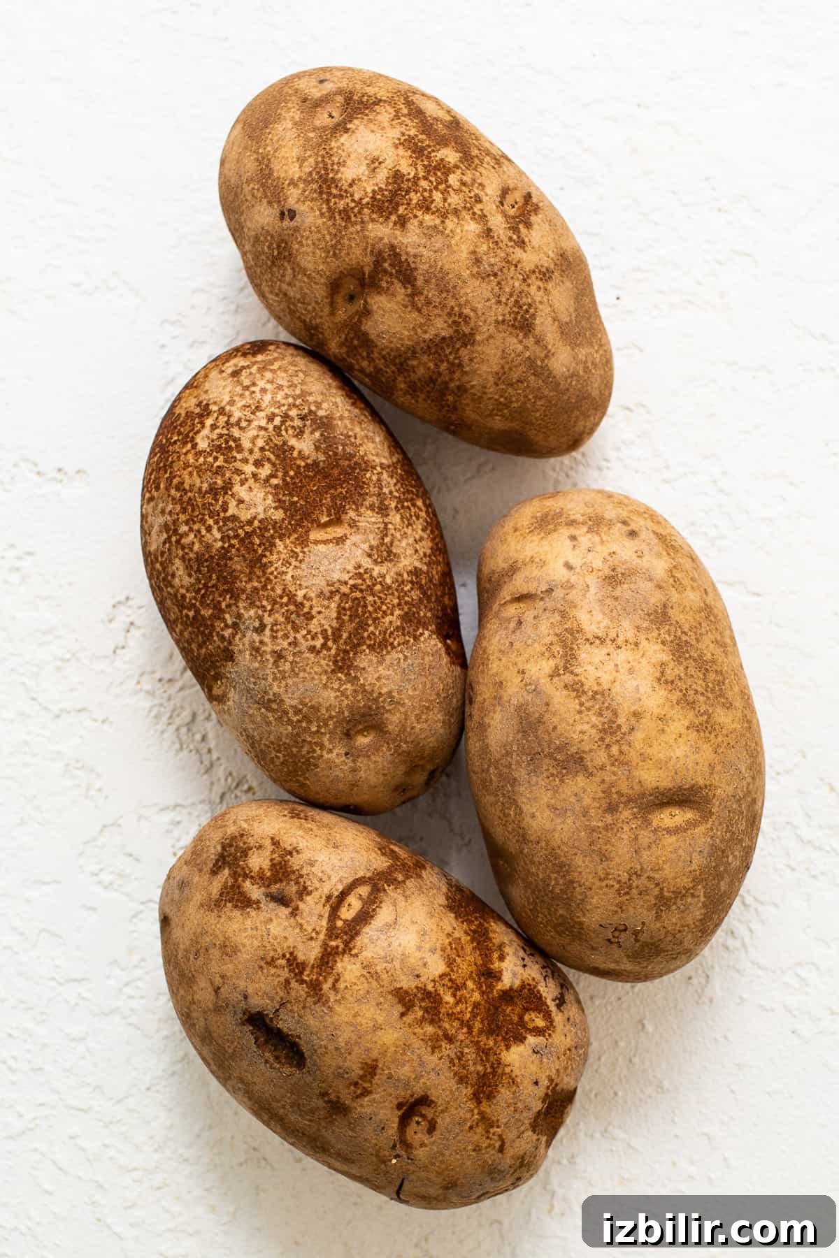 Russet potatoes russet potatoes on countertop.