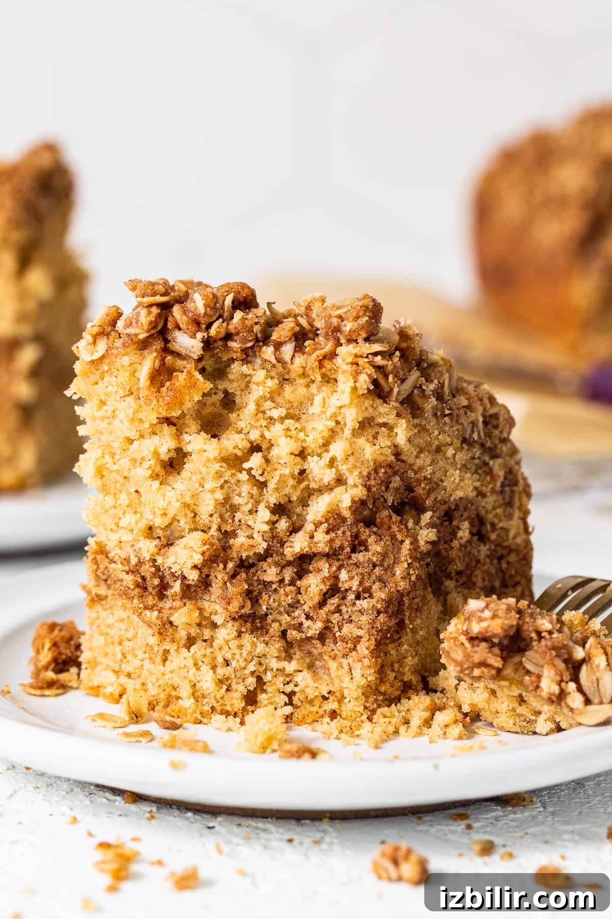 Coffee cake on a plate.