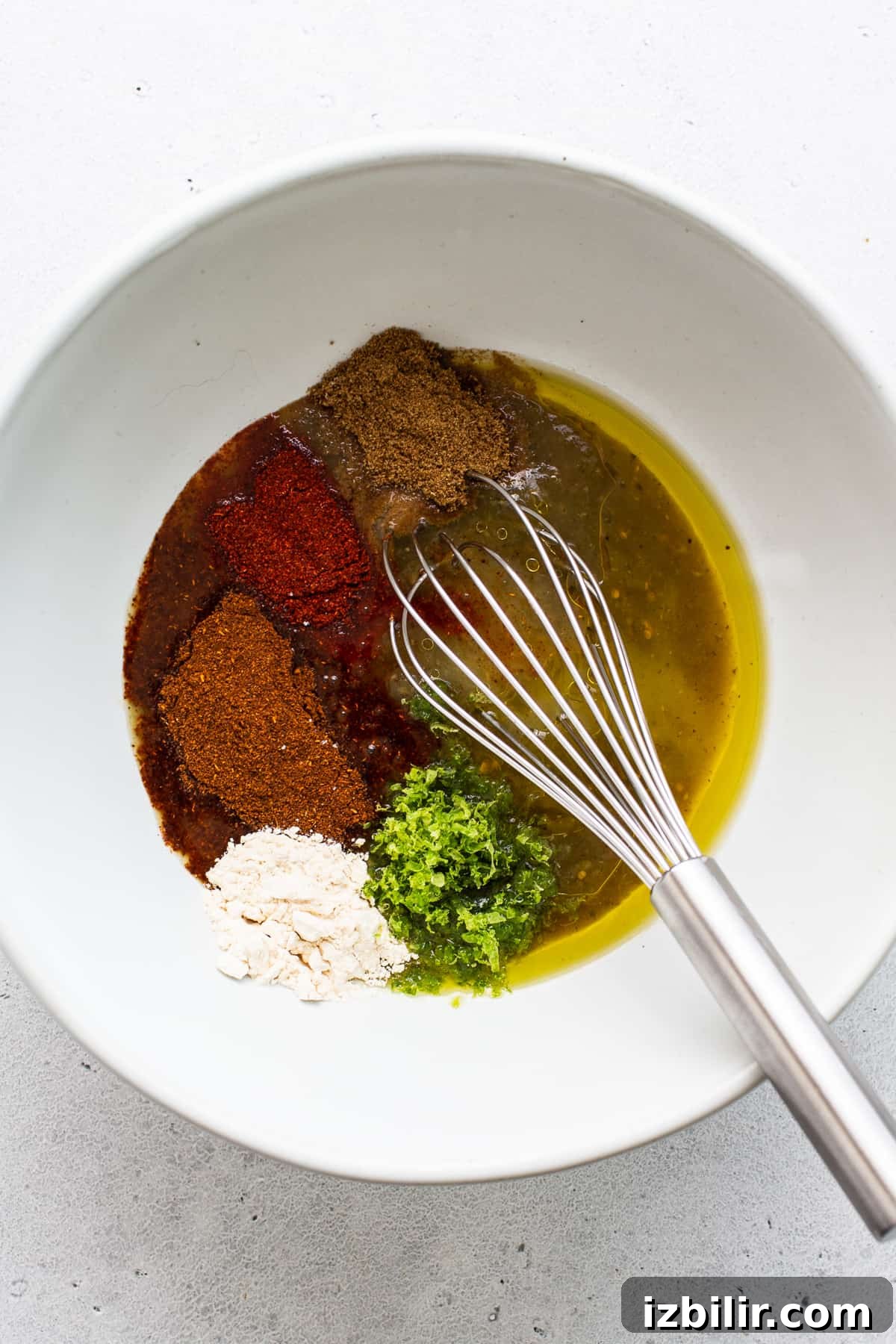Steak fajita marinade in a bowl. Steak fajita marinade in a bowl.