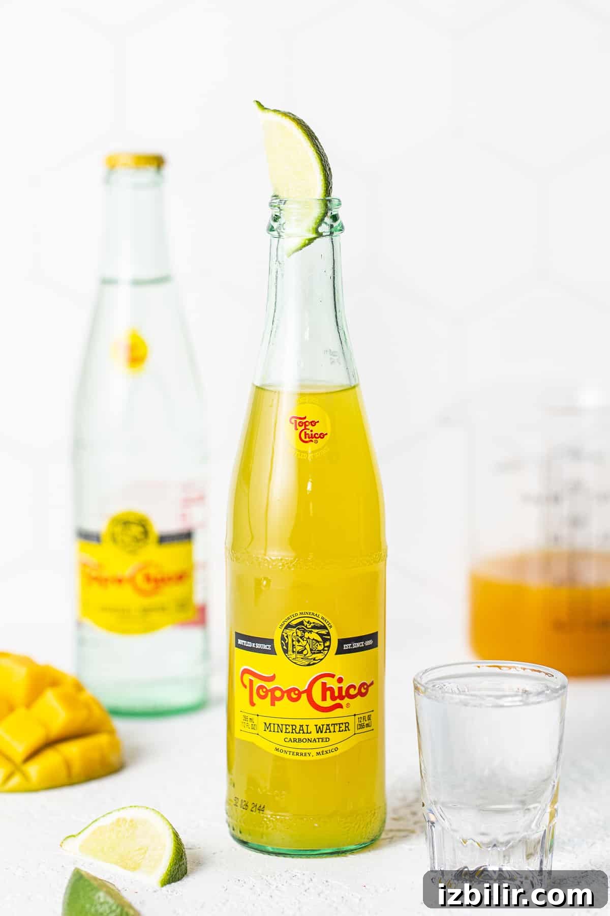 Ranch water in a bottle of topo chico.