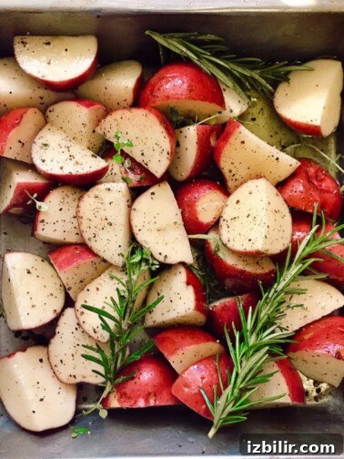 Herb Roasted Potatoes with Lemony Yogurt Sauce
