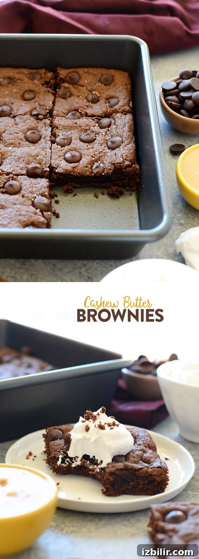 Fudgy Flourless Cashew Butter Brownies 4 Brownies fresh from the oven