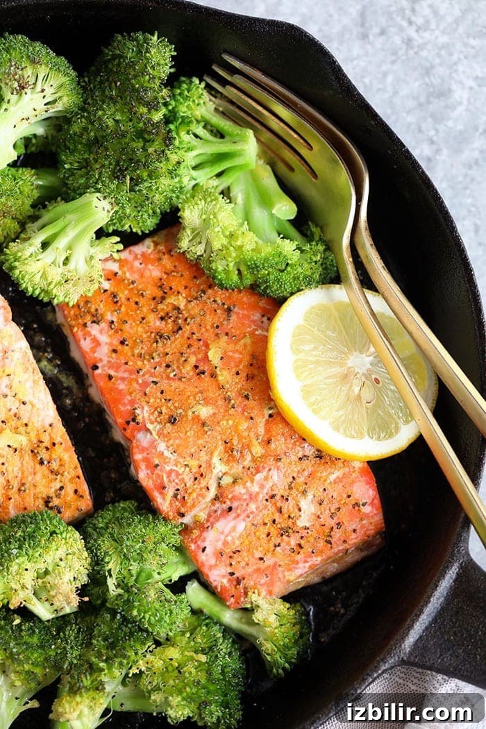 Single lemon pepper salmon filet on plate