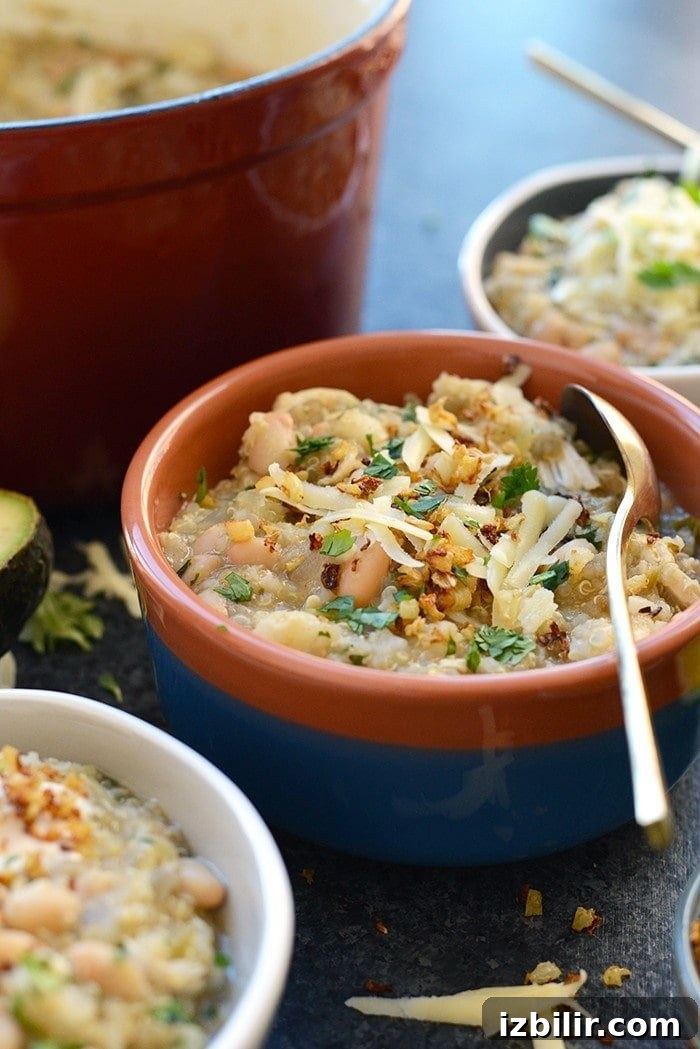 White Chicken and Quinoa Chili Recipe 4 Serving suggestion for White Chicken Quinoa Chili