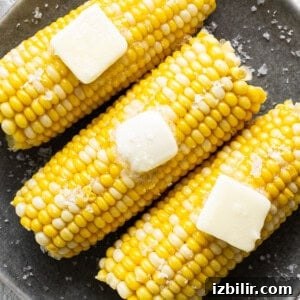 How to Boil Corn on the Cob for Tender, Juicy Kernels 6 Corn on the cob with butter and salt