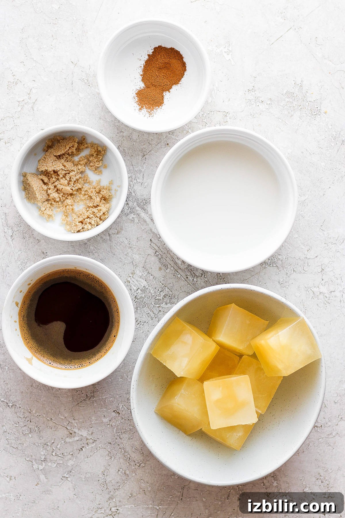 A bowl of ingredients for a shaved ice dessert.