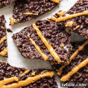 Crunchy Chocolate Quinoa Crisps Recipe 10 a close up of a plate of cookies with chocolate and caramel.