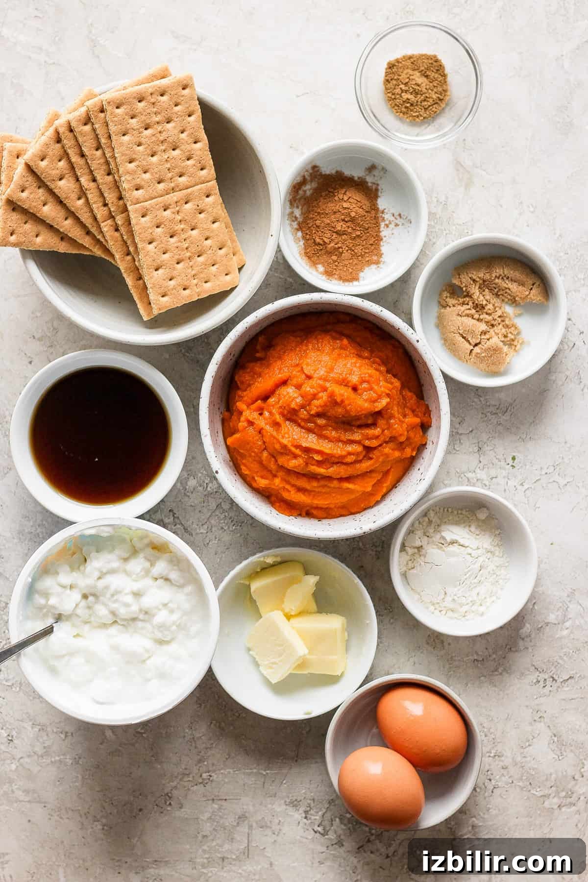 A bowl of ingredients for a sweet potato dip.