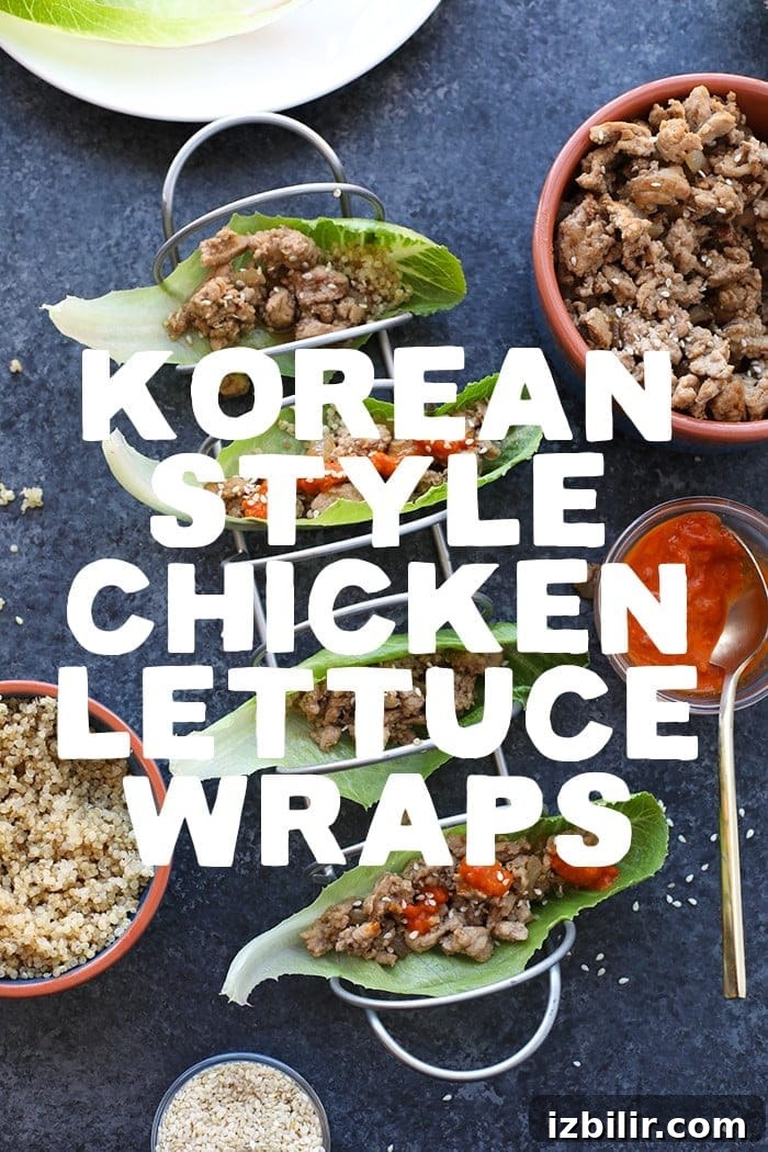 Korean chicken lettuce wraps