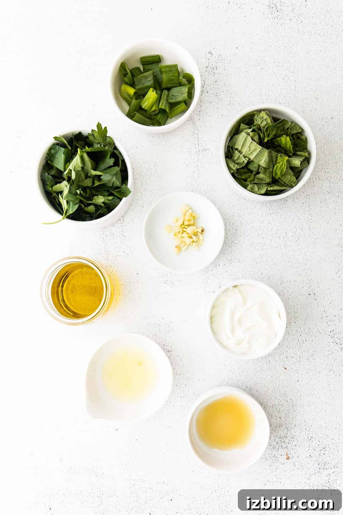 Creamy Green Goddess Dressing Recipe with Fresh Herbs 3 green goddess dressing on countertop