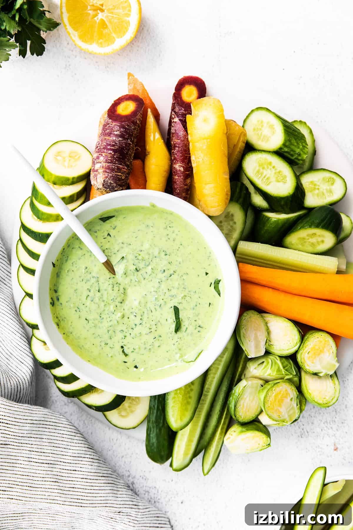 Creamy Green Goddess Dressing Recipe with Fresh Herbs 7 green goddess dressing in bowl