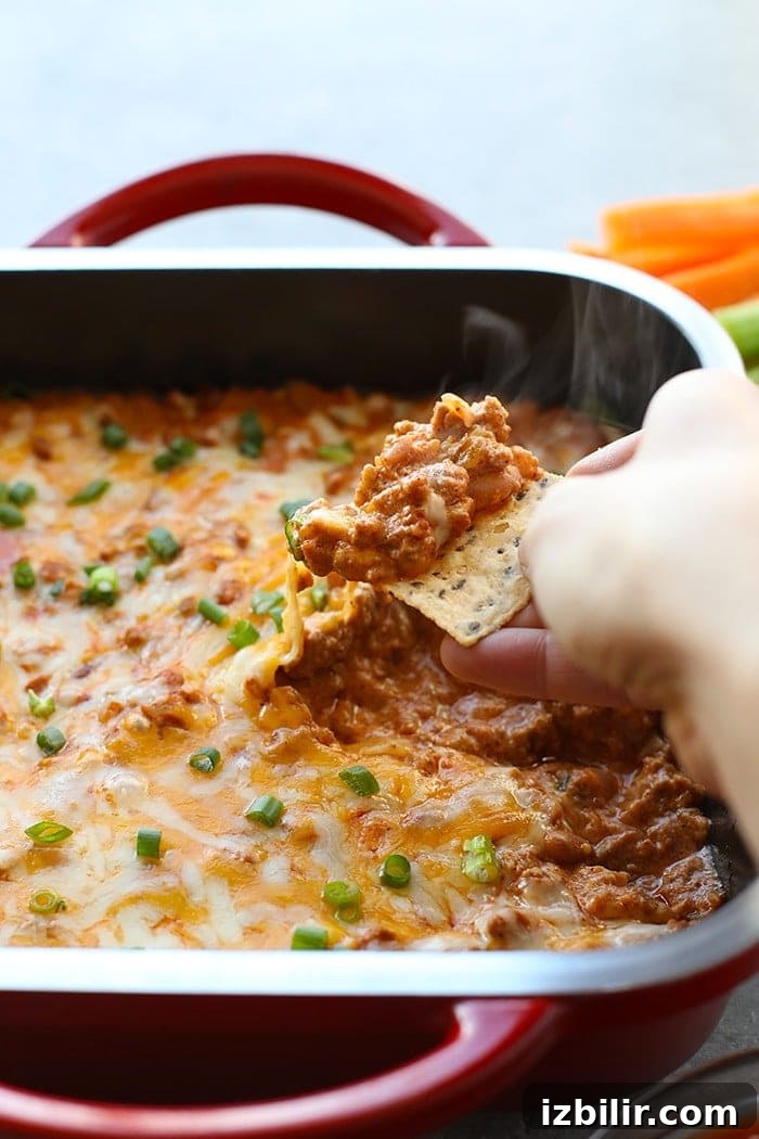 Chip scooping chili cheese dip chip scooping dip