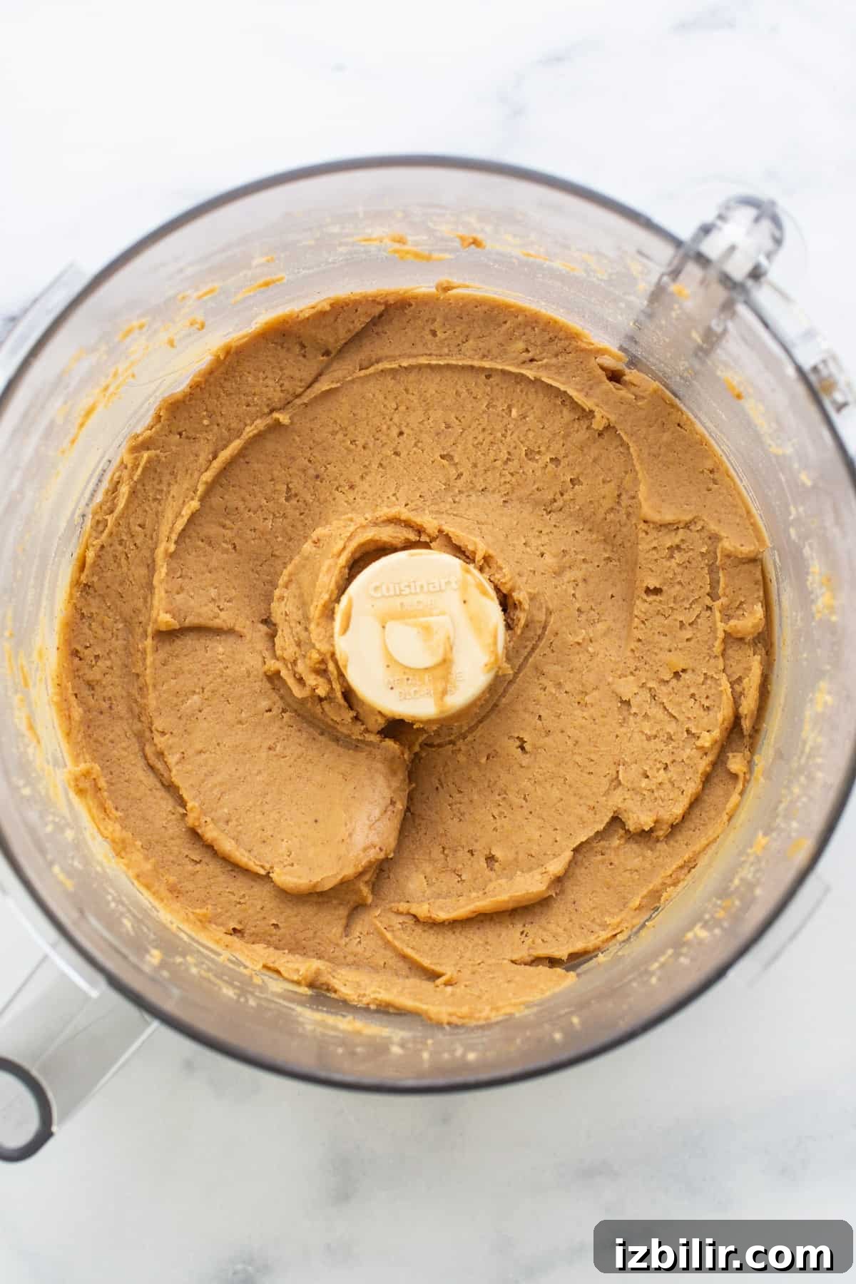 Peanut butter in a food processor.
