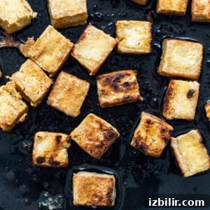 cooking tofu.