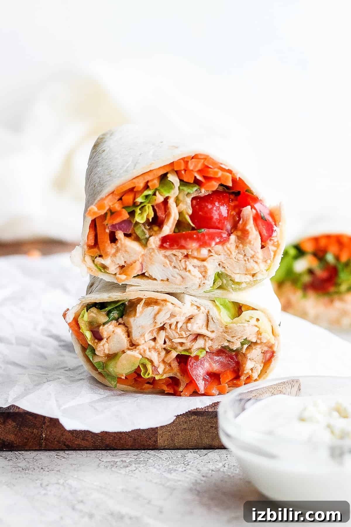 stacked chicken wrap