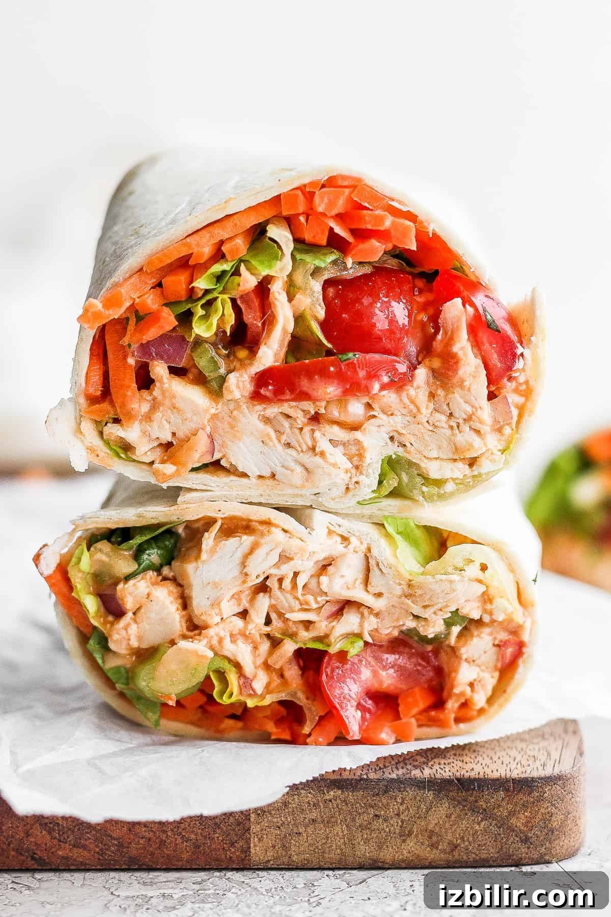 chicken wrap stacked