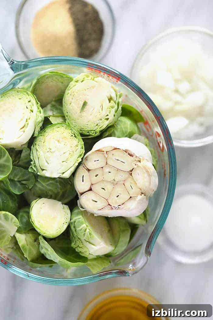 Brussels sprouts and garlic