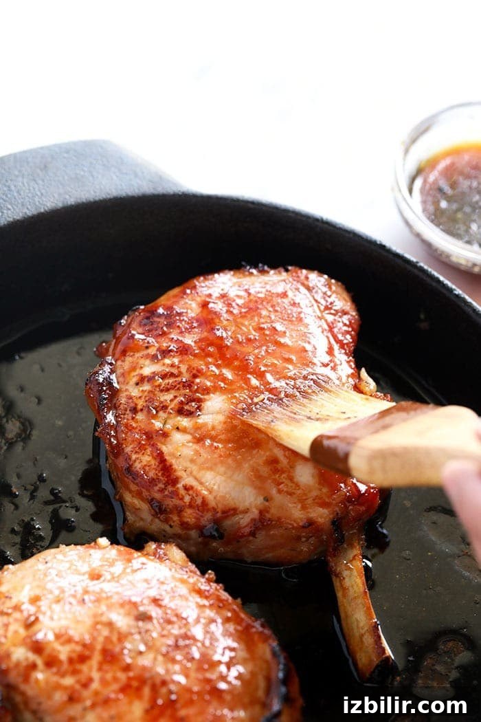 pork chops in cast iron skillet