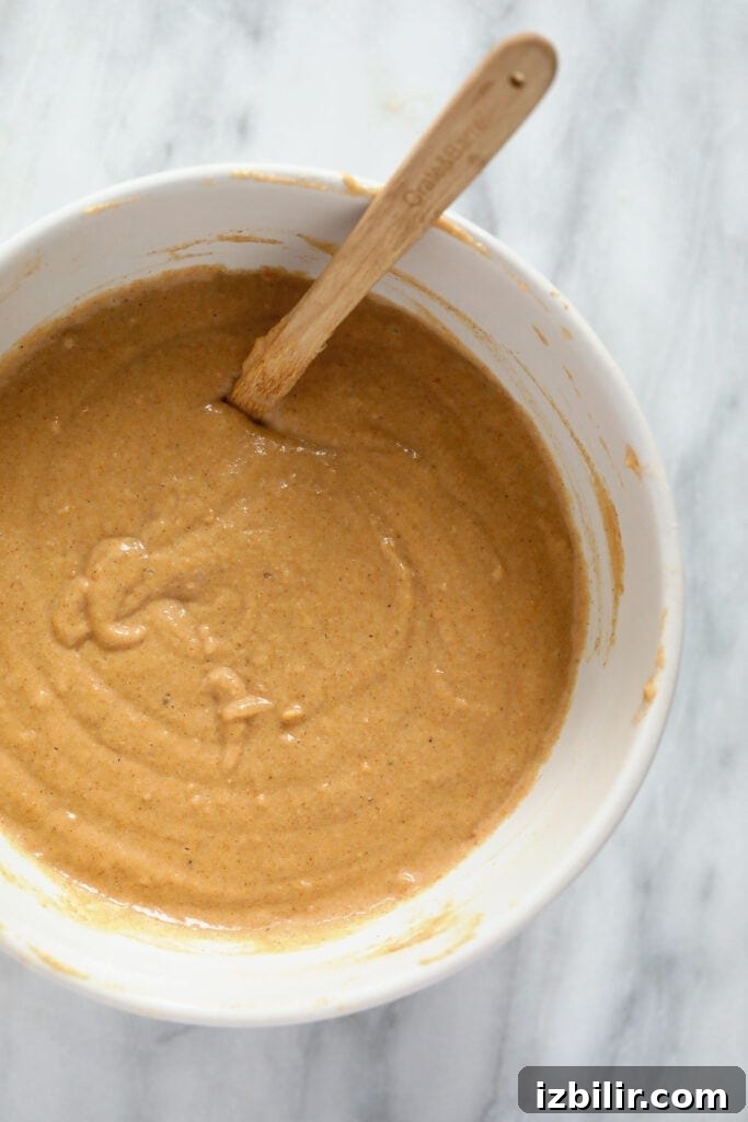 Fluffy Sweet Potato Pancakes Recipe 5 Sweet potato pancake batter in a bowl.